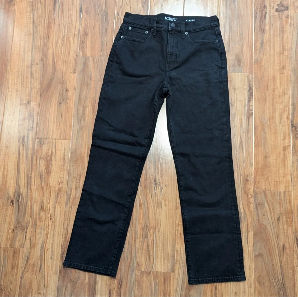 J. Crew Classic Straight Denim Jean in Black Wash Women's Size 25 Like New - Picture 4 of 6